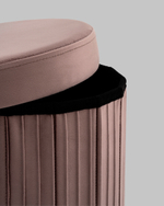 Пуф складной с ящиком Store Round пыльно-розовый