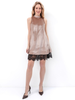 Платье мини Drippy пудровый бархат