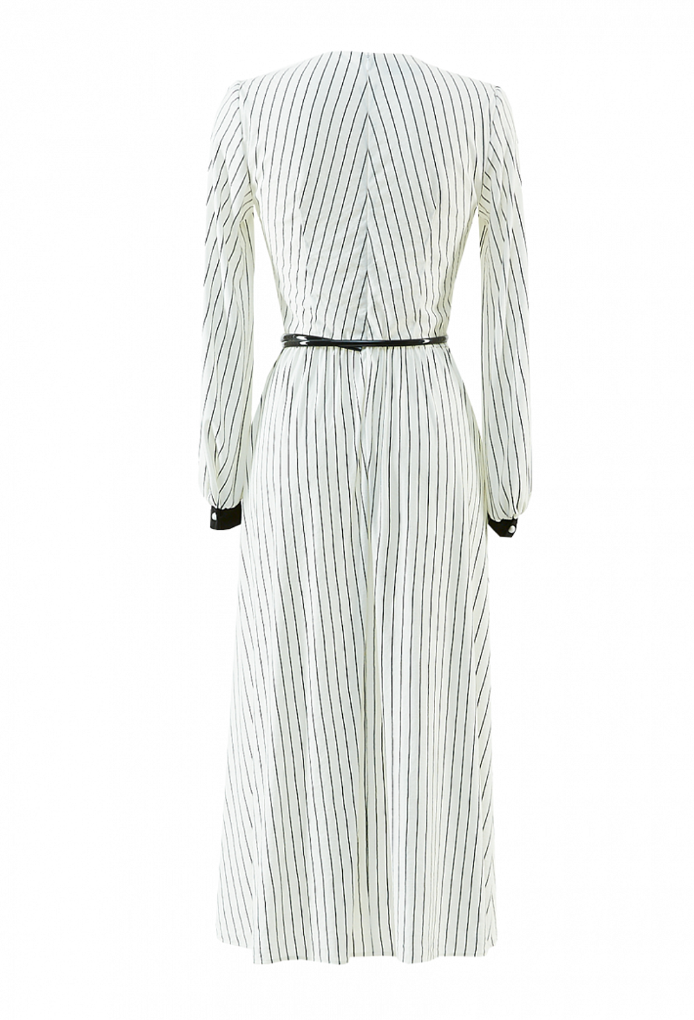 Платье из хлопка- шелка с поясом белое 13-02-20 SS