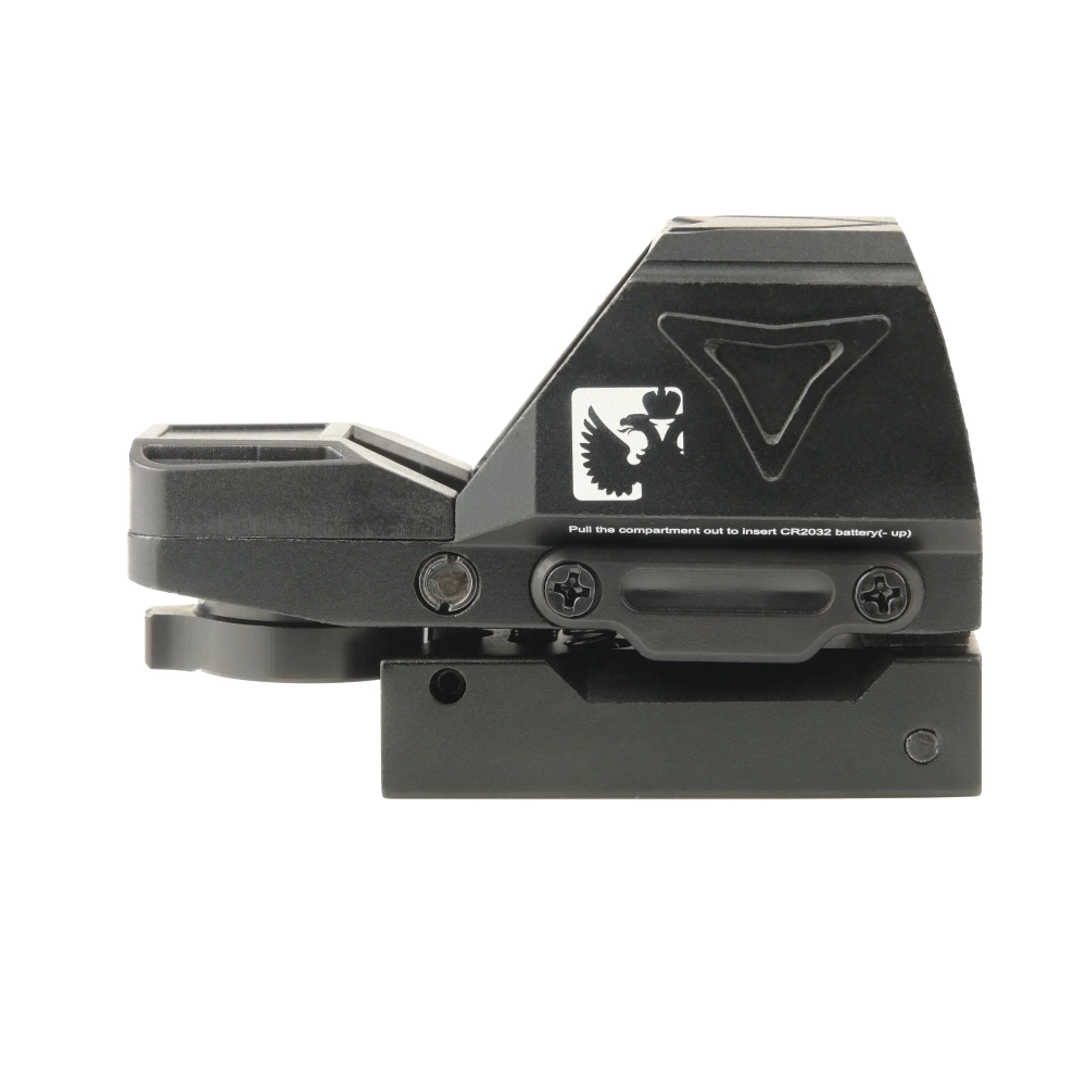 Прицел коллиматорный Veber Black Russian DOT 132 RD Weaver - вид сбоку с узором орла