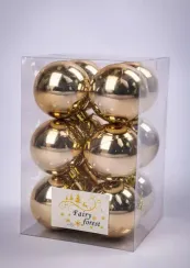 Набор пластиковых шаров Вероника 60 мм., жемчужный глянцевый, 12 шт., ЕлкиТорг (150219)