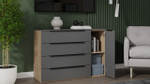 Комод для одежды с ящиками и полками Яблоня Беллуно/Графит софт 4 ящика 120х45х84 см