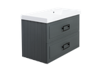 Тумба с раковиной La Fenice Cubo Grigio Twin 90 см FNC-01-CUB-G-90-2 правая, серо-зеленая матовая