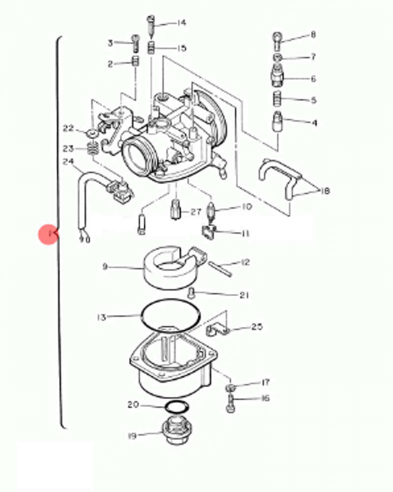 Карбюратор в сборе для снегоходов Yamaha Bravo 250 80J1410103