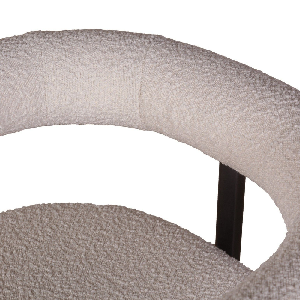 Кресло Biggi, букле Turin ivory / опоры черные