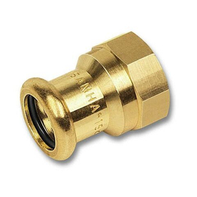 Пресс ниппель переходой внутренняя резьба для медных труб SANHA 35 х 1 1/2* (ВПр - ВР)