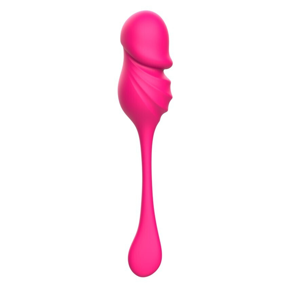 Розовое фигурное виброяйцо с пультом ДУ (Цвет: розовый)