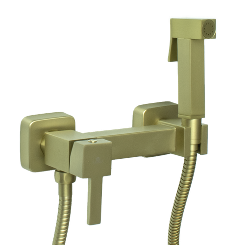 12201-S Set Смеситель для гиг. душа КВАДРАТ (МАТ. ЗОЛОТО)  GANZER  (10/1шт)