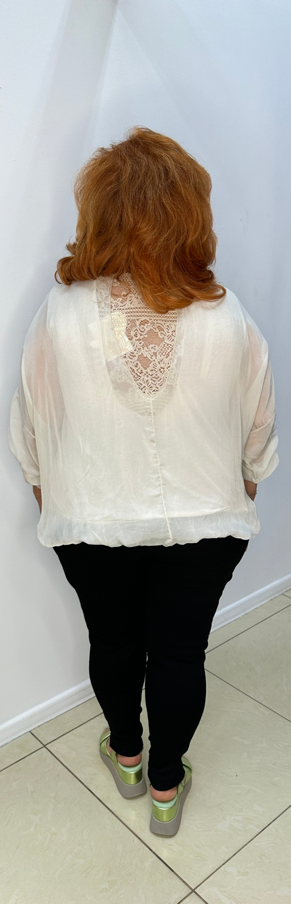 Двойной итальянский блузон с кружевами