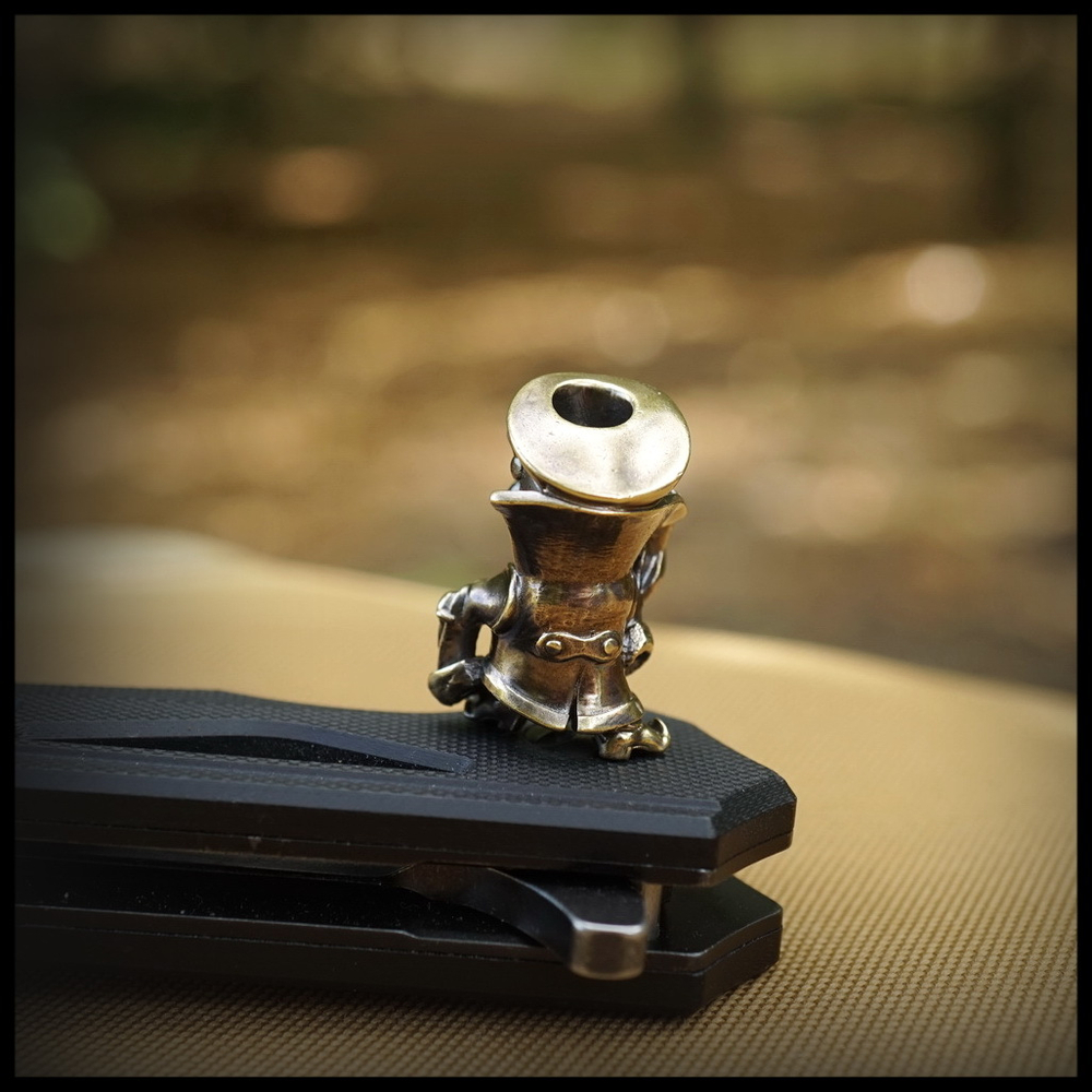 Темлячная бусина "Вовка" для ножей , латунь