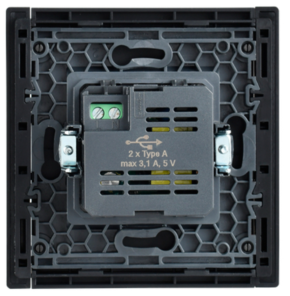 FORTE&PIANO Розетка USB A+A 3,1А FP549 сталь IEK