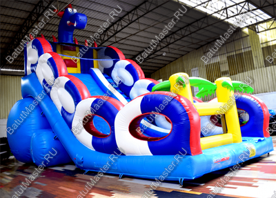 Коммерческий надувной батут-горка "Дракон" 11*6*8,5 м