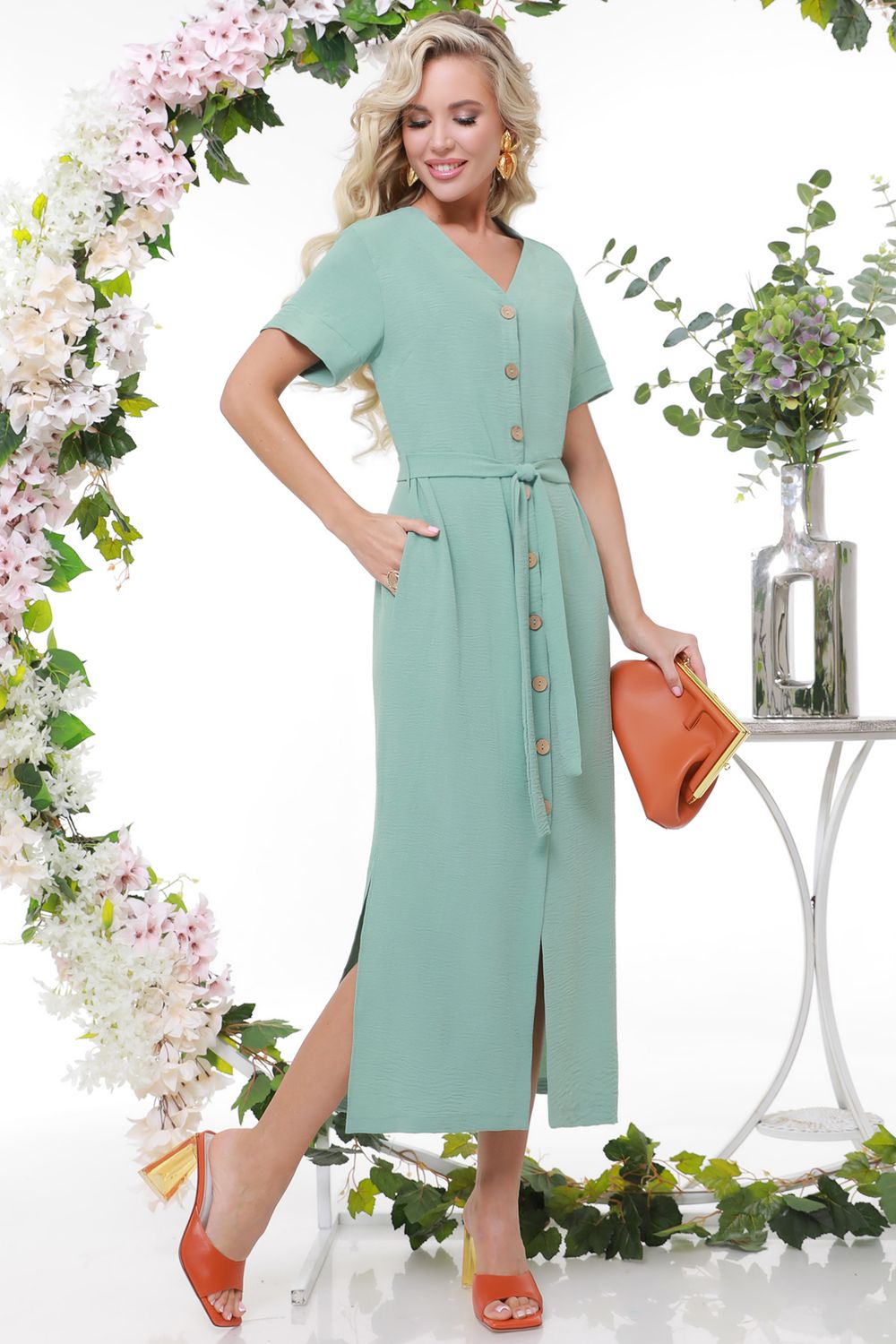 Платье с разрезами на пуговицах DStrend (Акция)