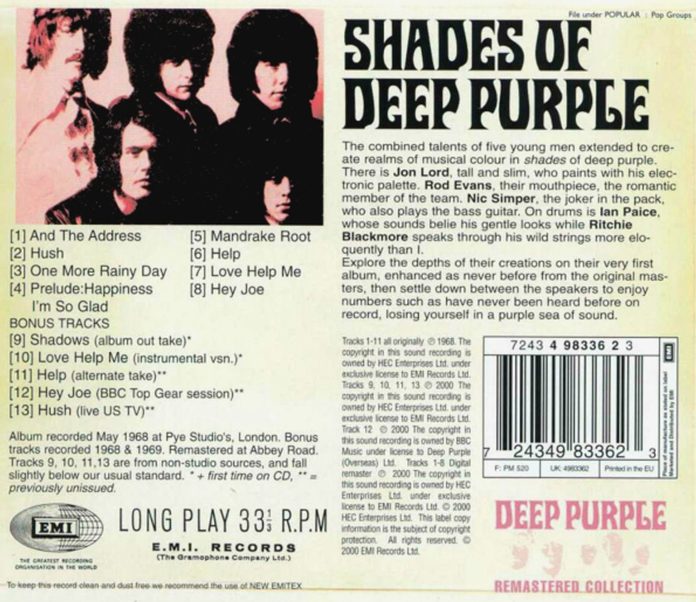 Deep Purple / Shades Of Deep Purple (CD)