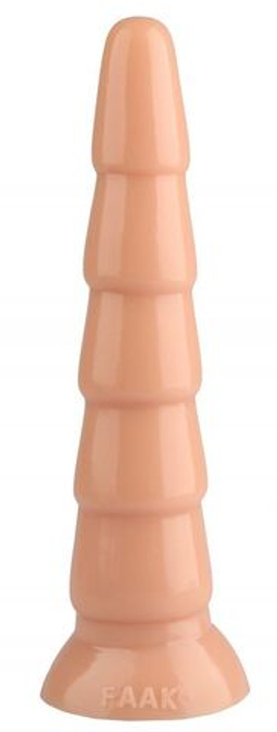 Телесный анальный рельефный стимулятор - 27 см. (Цвет: телесный)
