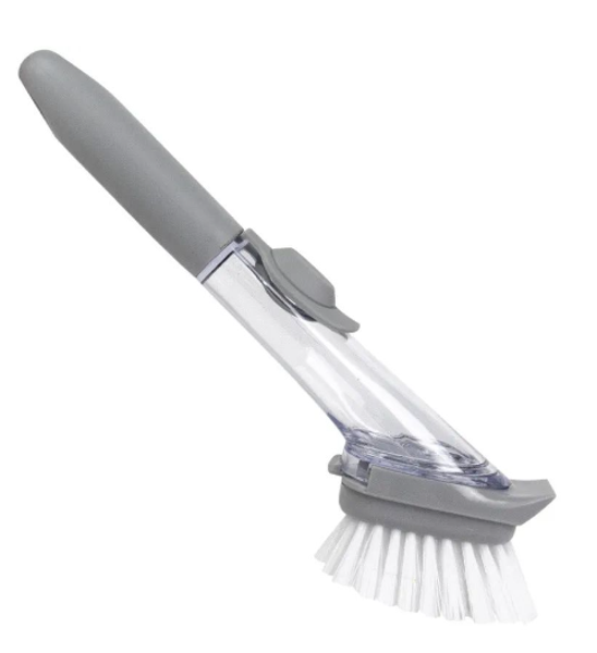 Щетка- губка для мытья посуды с дозатором для моющего средства Cleaning Brush (серый)