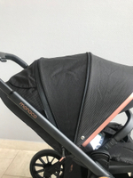 Коляска детская Peppy Monaco 2 в 1 GP Rose Black (черный), рама черн-золотая, шлифованный алюминий