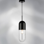 690017 Подвес RAMO 1х40W E27 ЧЕРНЫЙ МАТОВЫЙ/ПРОЗРАЧНЫЙ
