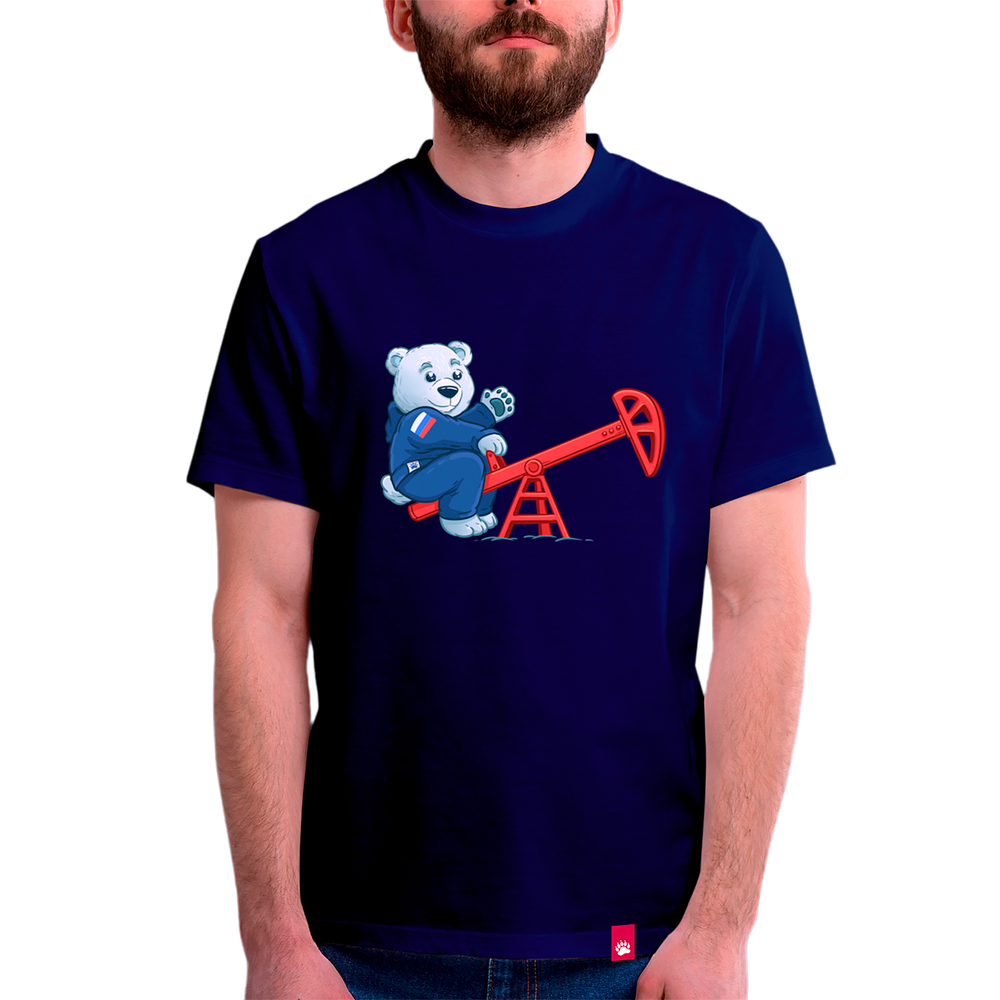 Футболка "Мишка на нефтяной вышке"