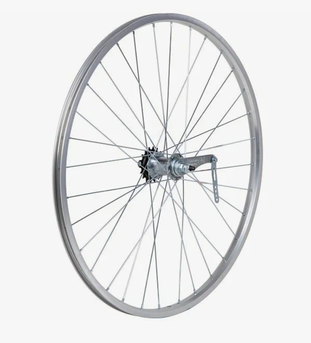Колесо 28" задн,ал.дв.серебр.обод,36Н.,1ск.торм.вт.TRI-DIAMOND 630008