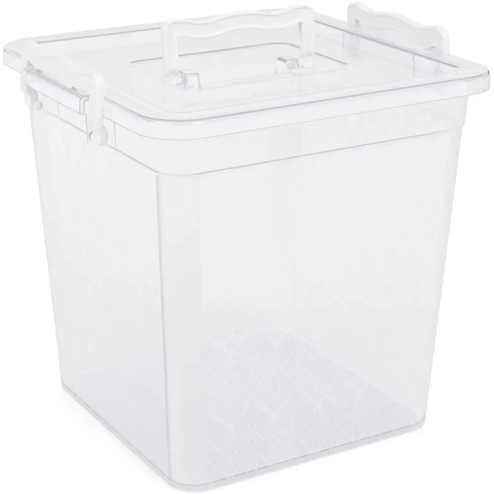 Контейнер 12л квадратный, с ручками, прозрачный