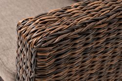 "Капучино" диван из искусственного ротанга (гиацинт) двухместный, цвет коричневый