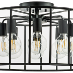 798287 Люстра GENNI 8х40W E27 ЧЕРНЫЙ МАТОВЫЙ/ПРОЗРАЧНЫЙ