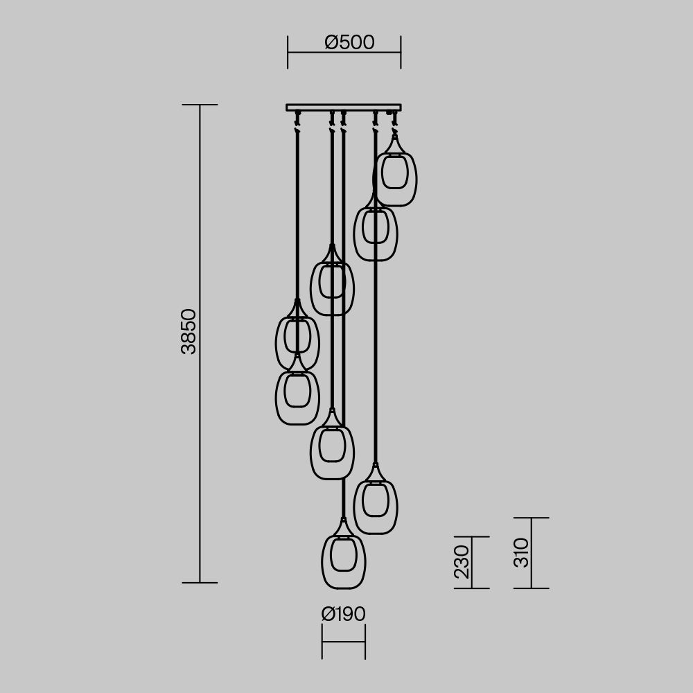 Светильник подвесной Maytoni Aura MOD016PL-08BS1