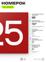 Номер на дверь 325, табличка на дверь для офиса, квартиры, кабинета, аудитории, склада, красная 120х70 мм, Айдентика Технолоджи
