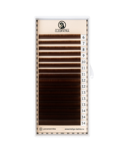 Темно-коричневые "Капучино" ресницы CLEOPATRA Cappuccino MIX - 16 линий