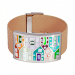 Браслет Fiore Luna на бежевом кожаном ремешке CB01318-9 V