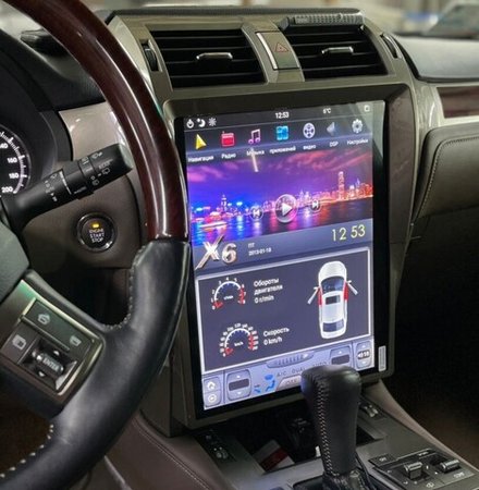 Магнитола для Lexus GX460 2009-2019 - Carmedia ZF-1815-Q6 вертикальный экран в стиле "Тесла" на Android 11, 8Гб+128Гб, CarPlay, 4G SIM-слот