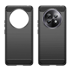 Чехол черного цвета с дизайном под карбон на Realme 13+ Плюс 5G, серия Carbon от Caseport