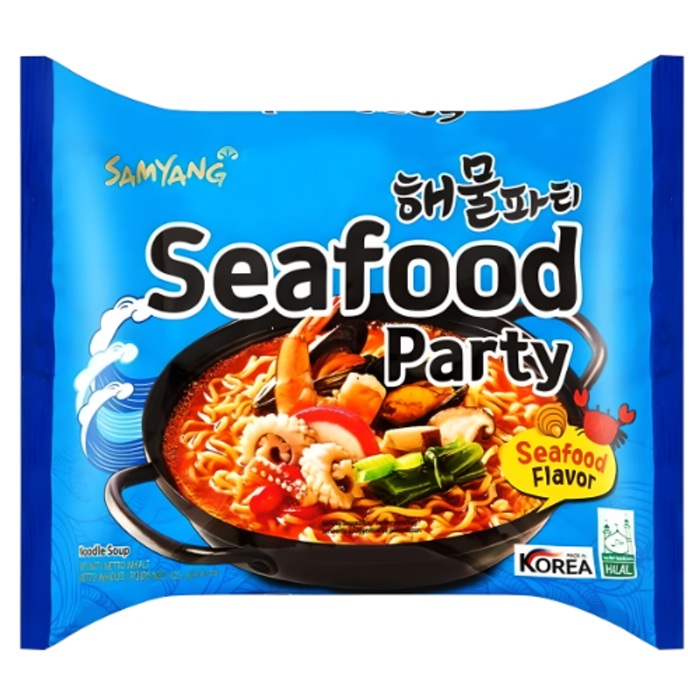 Суп-лапша б/п со вкусом морепродуктов, Seafood Party, SamYang, 153 г.