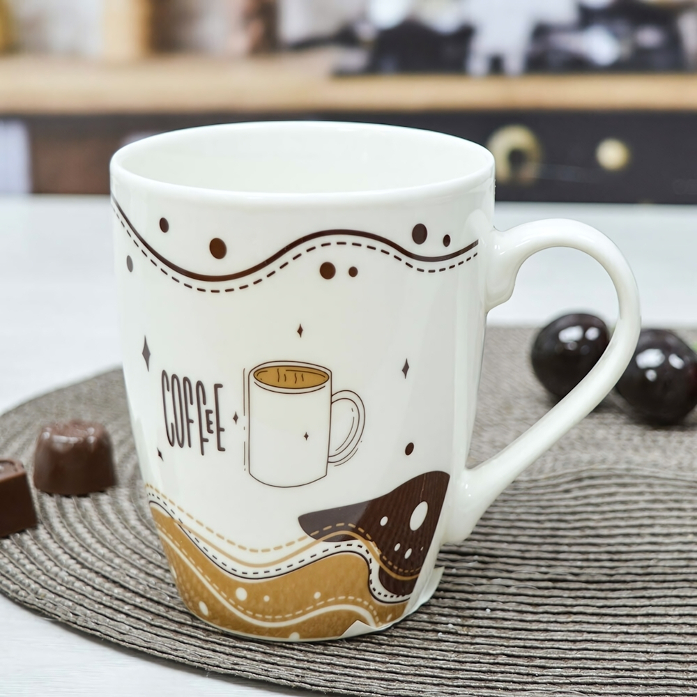 Кружка 350мл керамическая, цвет в ассортименте