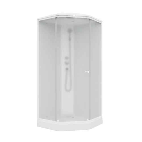Душевая кабина Parly Penta P911F, белая, 90x90x215см, матовый профиль