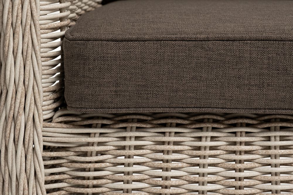 "Гляссе" диван трехместный из искусственного ротанга, цвет бежевый