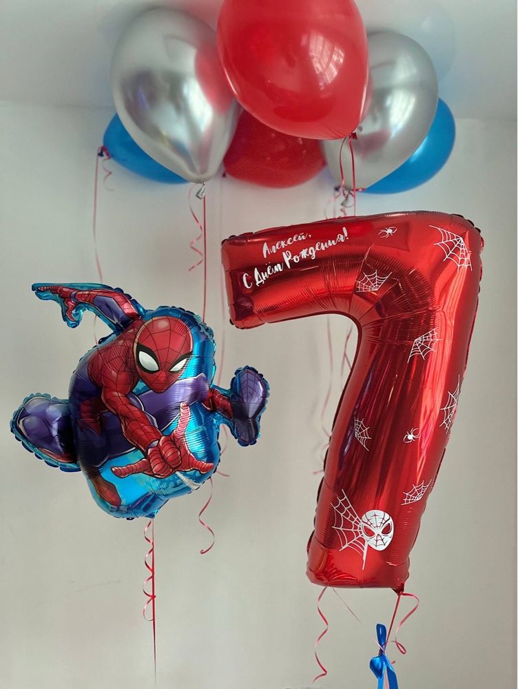 Воздушные гелиевые шарики с доставкой по Хабаровску Человек Паук 4 года №4984