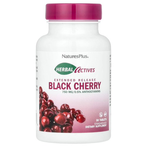 NaturesPlus, Herbal Actives, вишня, 750 мг, 30 таблеток