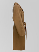 Пальто 801 двубортное с косыми карманами и поясом в комплекте