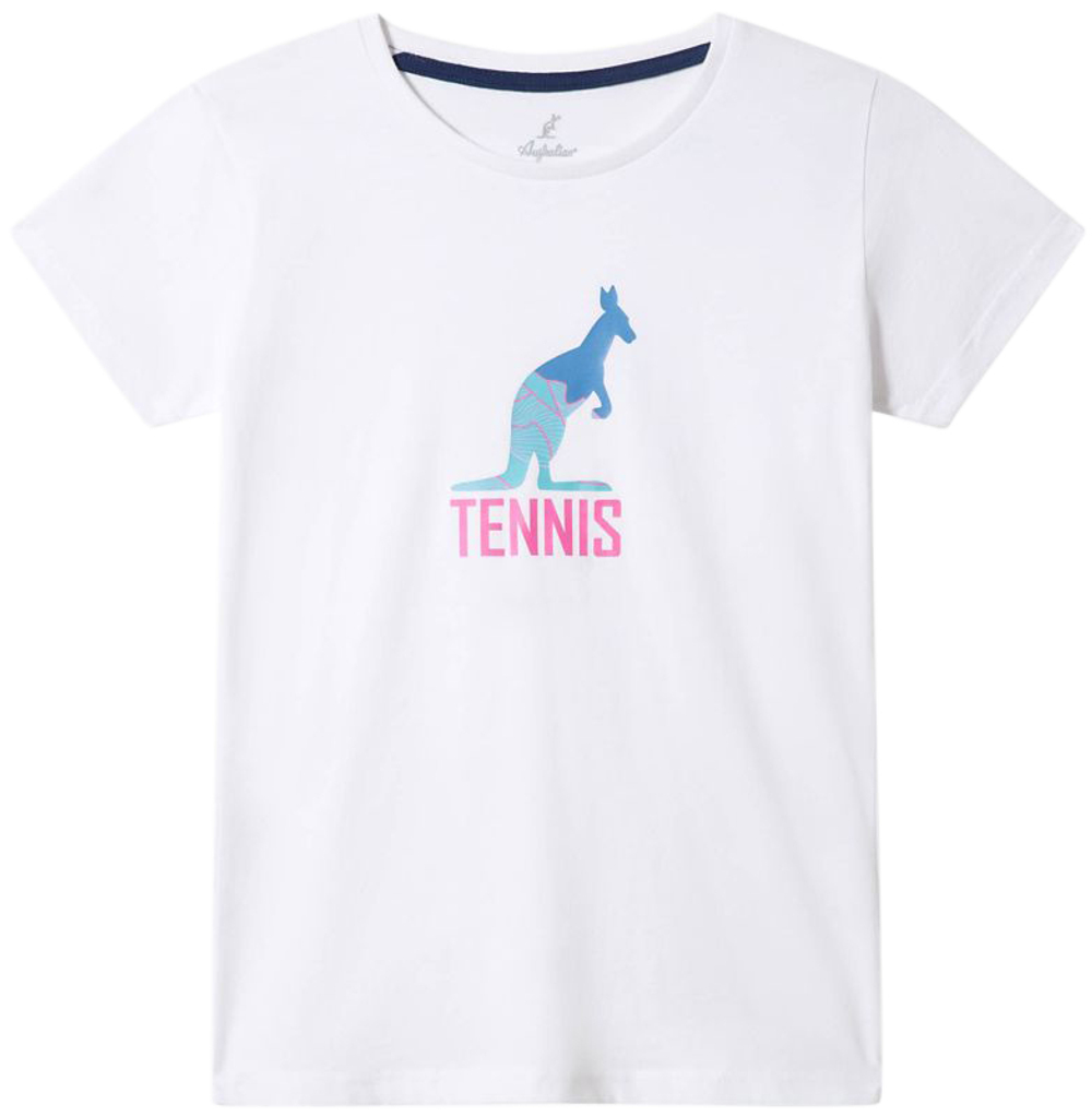 Женская футболка теннисная Australian Graphic Play T-Shirt - bianco