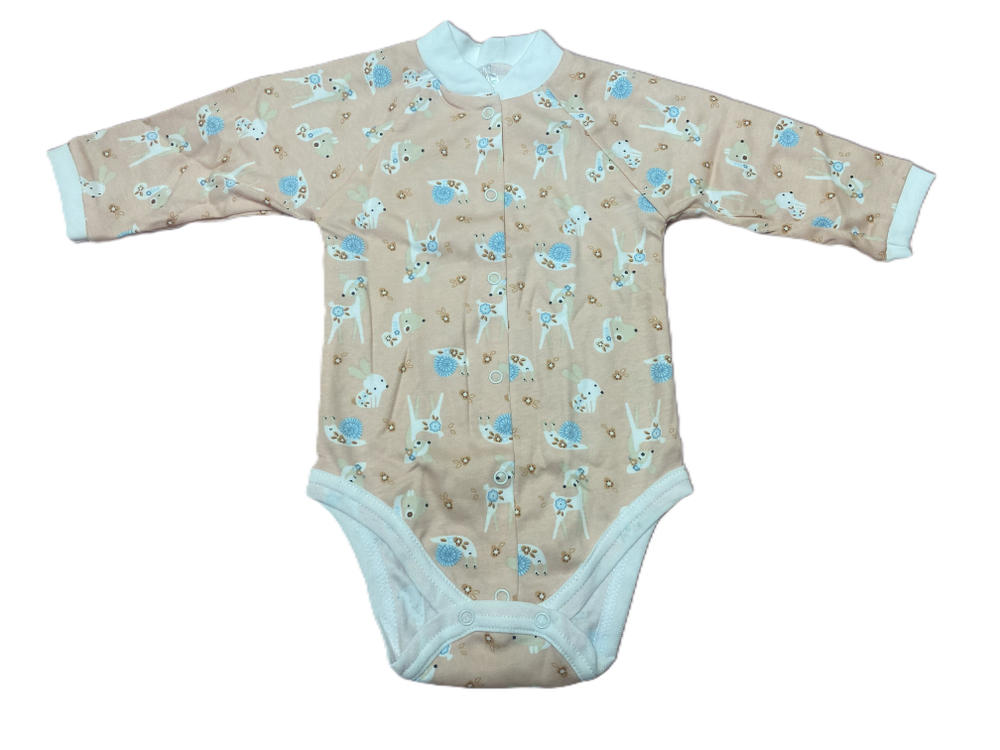 Боди длинный рукав из интерлока (100% хлопок) на кнопках на рост 74 см