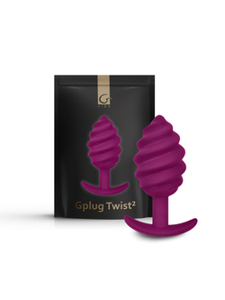 Gvibe Gplug Twist 2 Raspberry витая силиконовая анальная пробка для ношения, 10.5х3.9 см