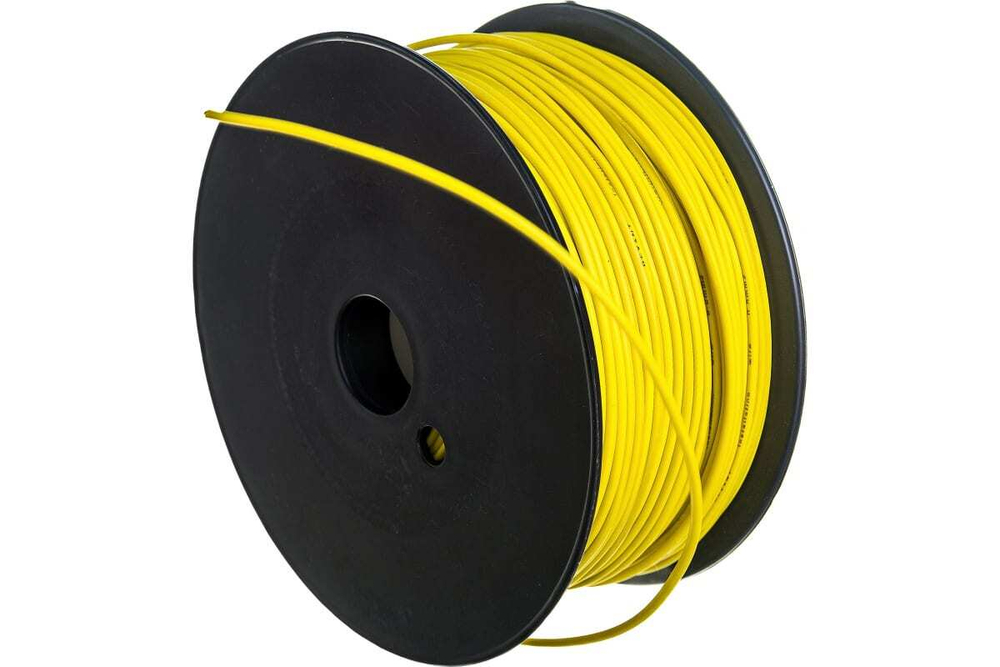 Провод ПГВА REXANT 1х0.50 кв.мм, желтый, бухта 100 м 01-6512