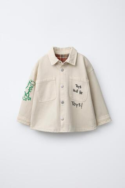 ZARA РУБАШКА-КУРТКА ИЗ САРЖИ С ВЫШИВКОЙ ИСТОРИЯ ИГРУШЕК © DISNEY PIXAR, ЭКЮ