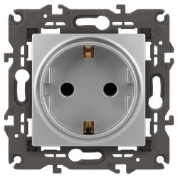 14-2101-03 ЭРА Розетка 2P+E Schuko, 16A-250В, IP20, Эра Elegance, алюминий