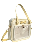 Сумка через плечо с прозрачным окошком желтый бант