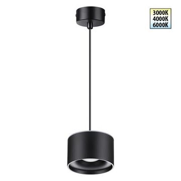 358968 OVER NT22 352 черный Светильник накладной с переключ. цв. температуры, провод 2м IP20 LED 3000К\4000К\6000К 12W вниз + 3ВW вверх 110-265V GIRO