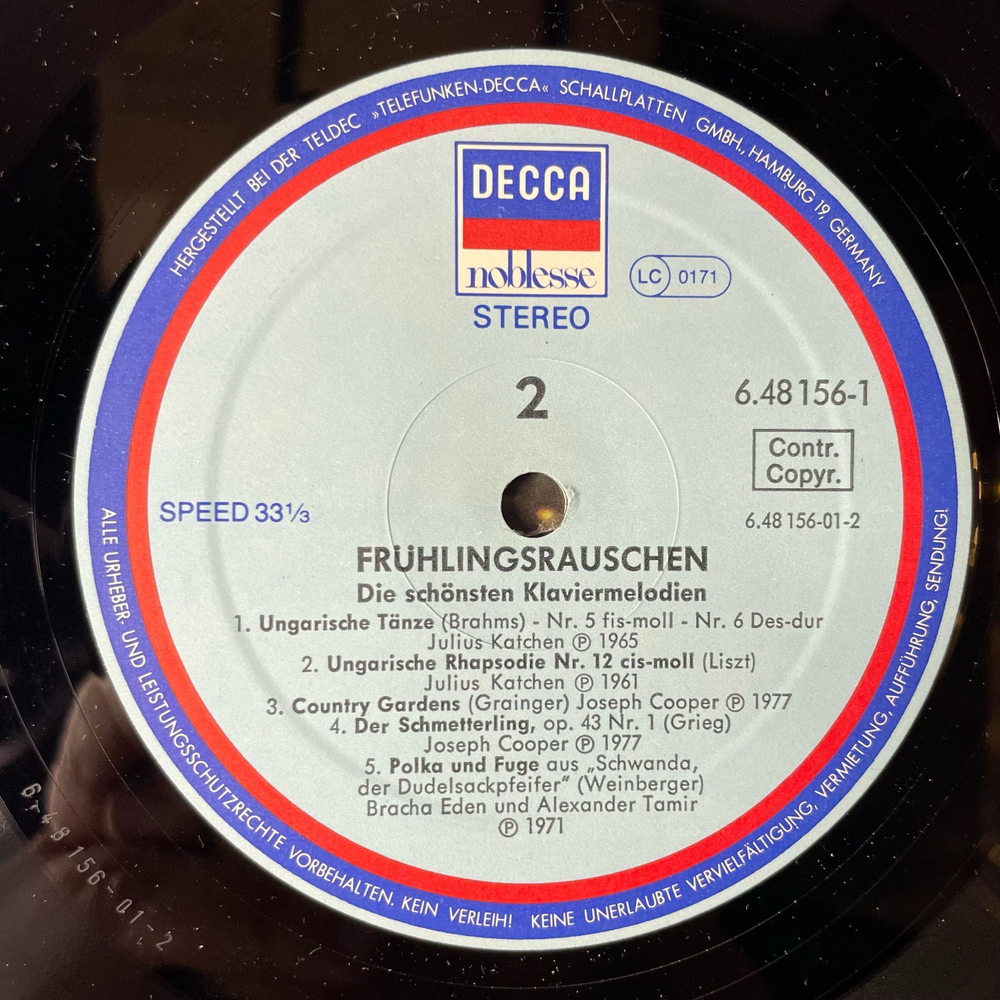 Винтажная виниловая пластинка LP Сборник Классической Музыки Fruhlingsrauschen Весенний Шум (Германия 1984)