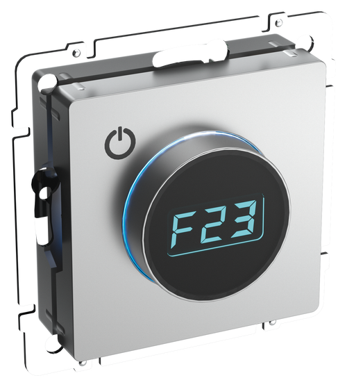 BRITE Термостат электронный с индикацией ТС10-1-БрА алюминий IEK